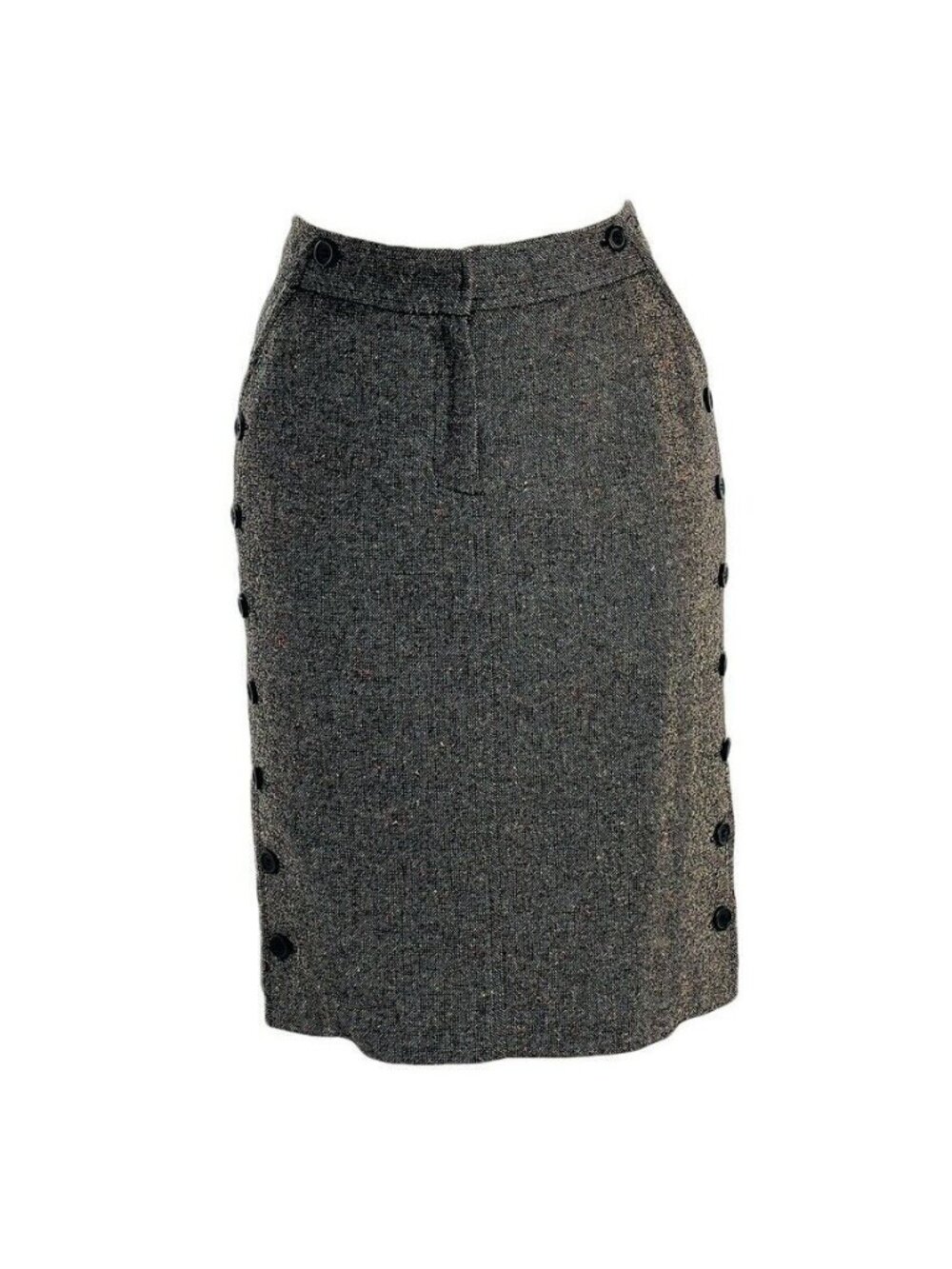 The Limited Gray Wool Blend Pencil Skirt With Button Accent Professional Office